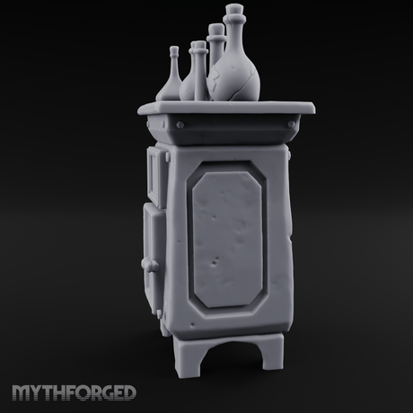 Potion-Laden Alchemist's Furnace Miniature for Dungeons and Dragons, Pathfinder or other TTRPGs