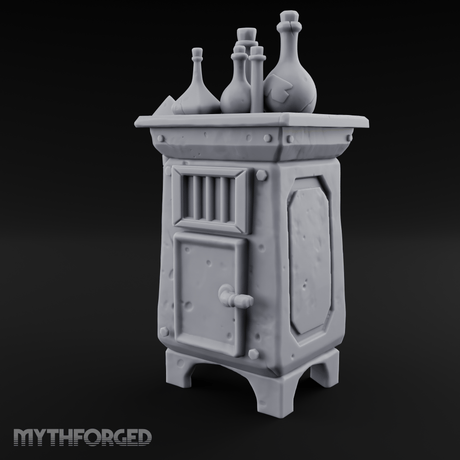 Potion-Laden Alchemist's Furnace Miniature for Dungeons and Dragons, Pathfinder or other TTRPGs