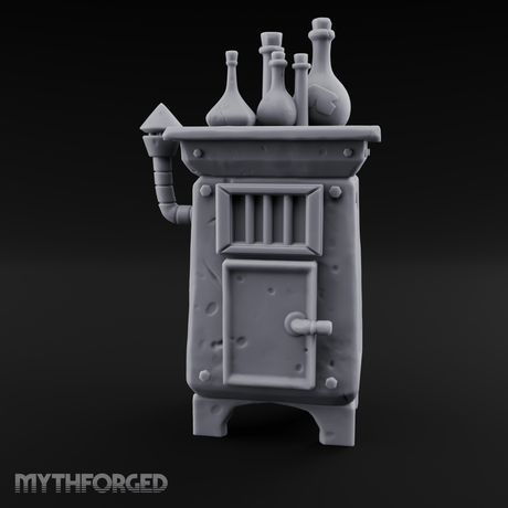 Potion-Laden Alchemist's Furnace Miniature for Dungeons and Dragons, Pathfinder or other TTRPGs