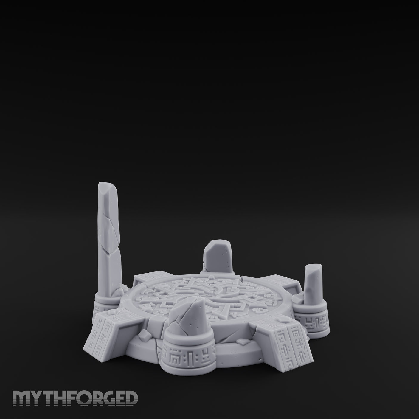 Rune-Etched Summoning Circle Miniature for Dungeons and Dragons, Pathfinder or other TTRPGs
