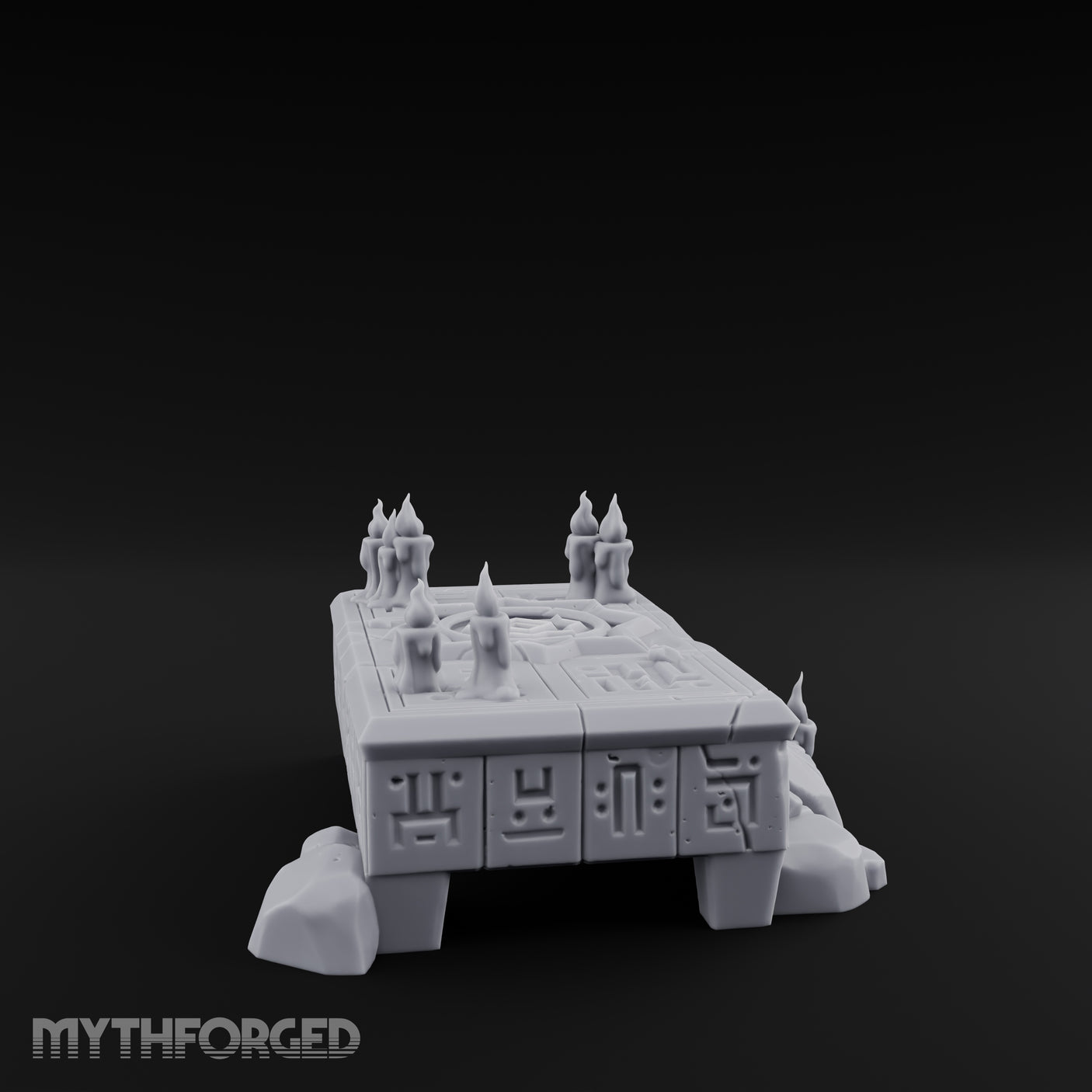 Rune-Carved Ritual Altar Miniature for Dungeons and Dragons, Pathfinder or other TTRPGs
