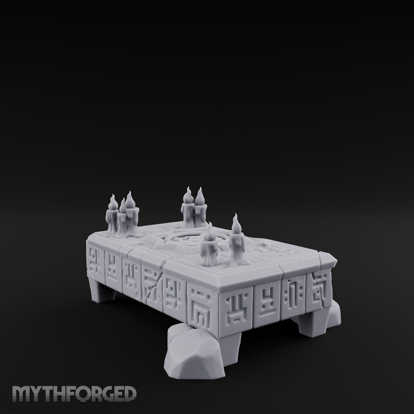 Rune-Carved Ritual Altar Miniature for Dungeons and Dragons, Pathfinder or other TTRPGs