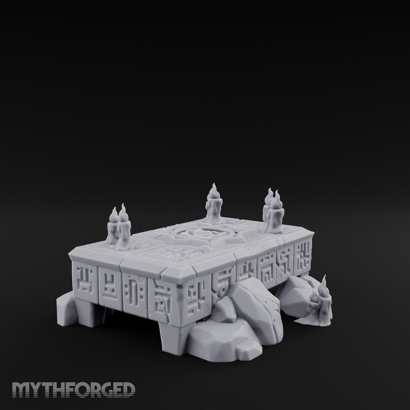 Rune-Carved Ritual Altar Miniature for Dungeons and Dragons, Pathfinder or other TTRPGs