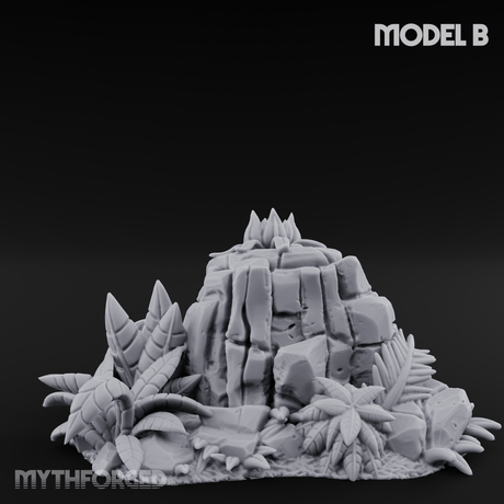 Overgrown Jungle Flora Cluster B Miniature for Dungeons and Dragons, Pathfinder or other TTRPGs