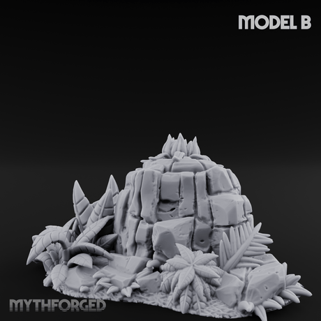 Overgrown Jungle Flora Cluster B Miniature for Dungeons and Dragons, Pathfinder or other TTRPGs