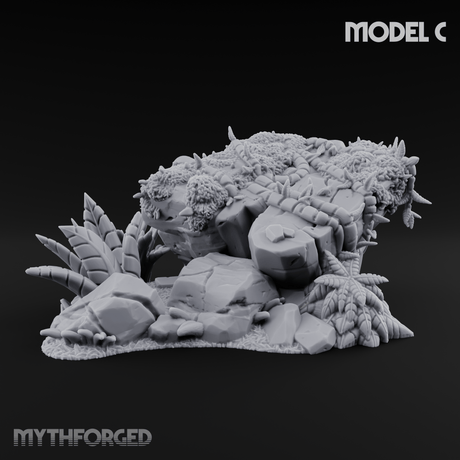 Overgrown Jungle Flora Cluster C Miniature for Dungeons and Dragons, Pathfinder or other TTRPGs