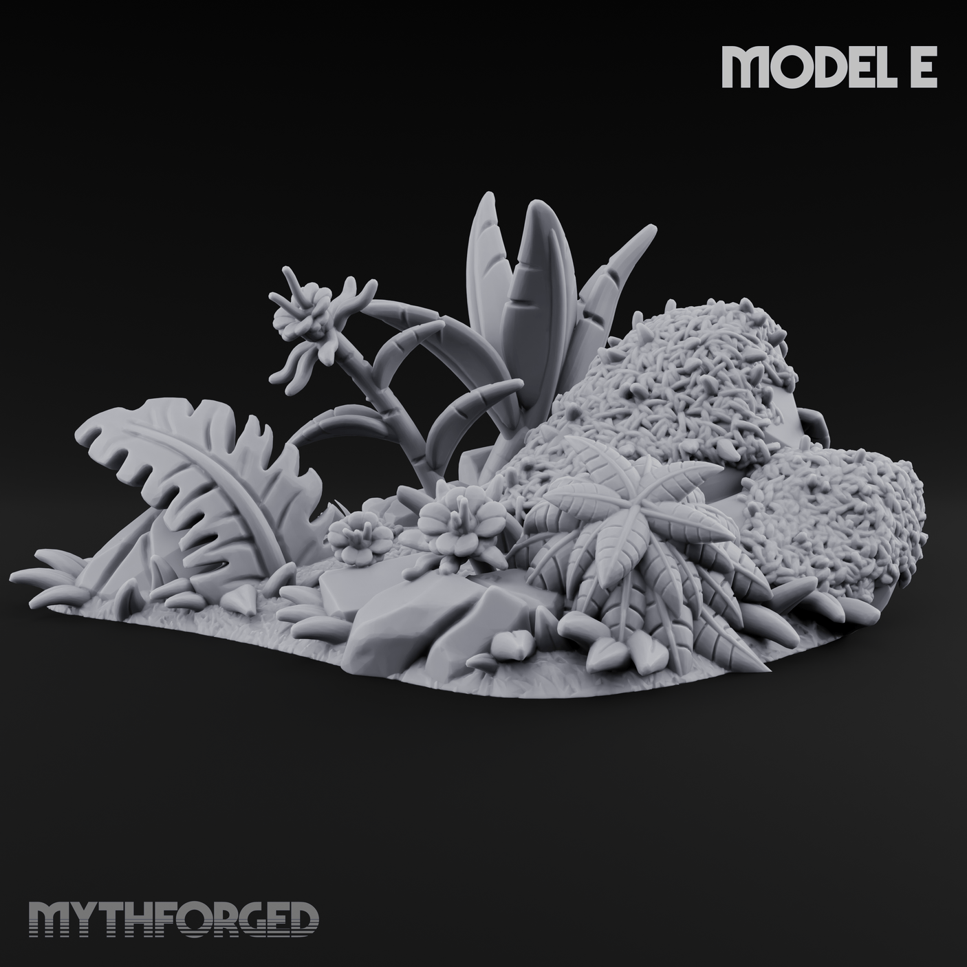 Overgrown Jungle Flora Cluster E Miniature for Dungeons and Dragons, Pathfinder or other TTRPGs