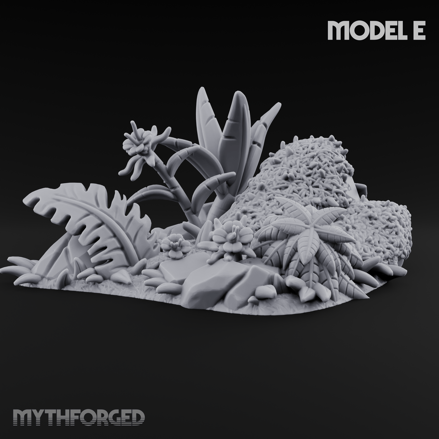 Overgrown Jungle Flora Cluster E Miniature for Dungeons and Dragons, Pathfinder or other TTRPGs