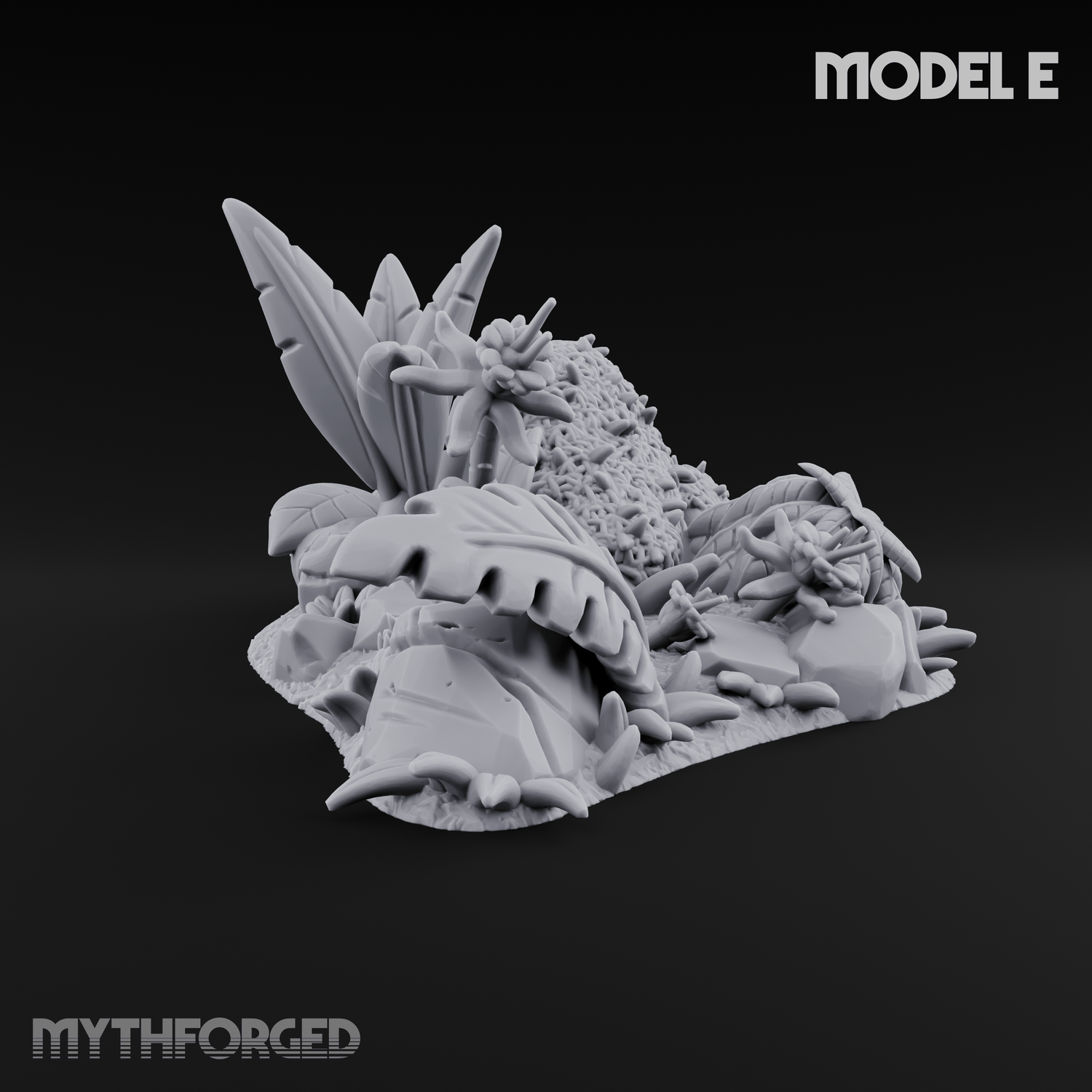 Overgrown Jungle Flora Cluster E Miniature for Dungeons and Dragons, Pathfinder or other TTRPGs