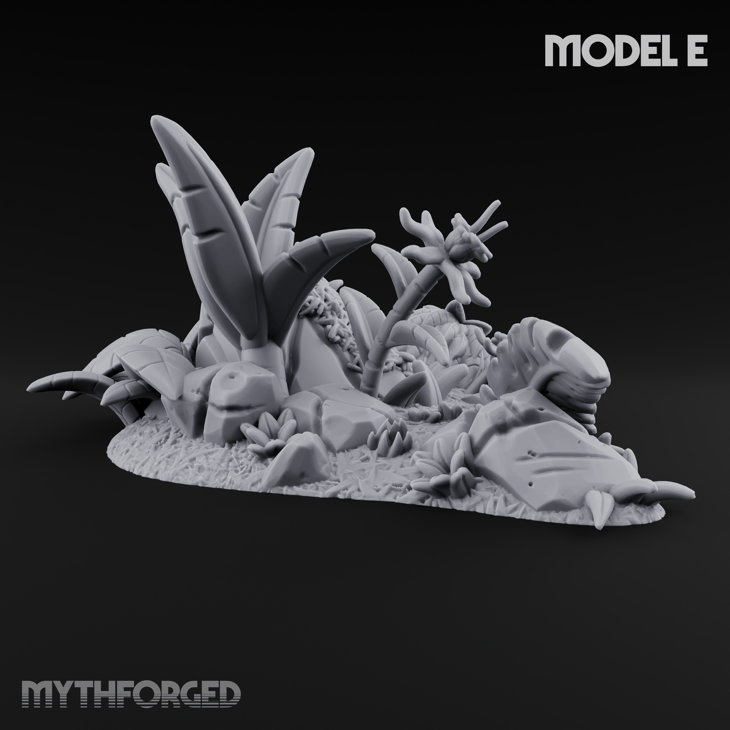 Overgrown Jungle Flora Cluster E Miniature for Dungeons and Dragons, Pathfinder or other TTRPGs