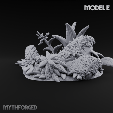 Overgrown Jungle Flora Cluster E Miniature for Dungeons and Dragons, Pathfinder or other TTRPGs