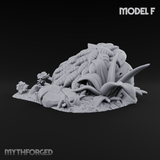 Overgrown Jungle Flora Cluster F Miniature for Dungeons and Dragons, Pathfinder or other TTRPGs