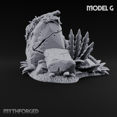 Overgrown Jungle Flora Clusters Miniature for Dungeons and Dragons, Pathfinder or other TTRPGs
