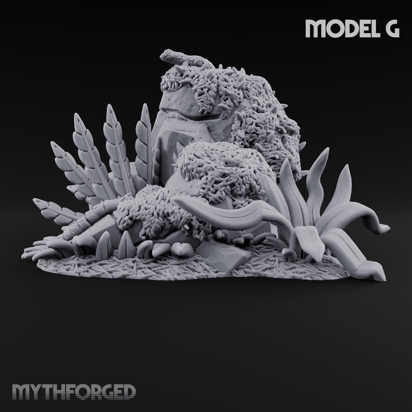 Overgrown Jungle Flora Clusters Miniature for Dungeons and Dragons, Pathfinder or other TTRPGs