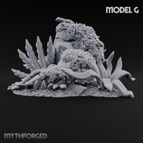 Overgrown Jungle Flora Clusters Miniature for Dungeons and Dragons, Pathfinder or other TTRPGs