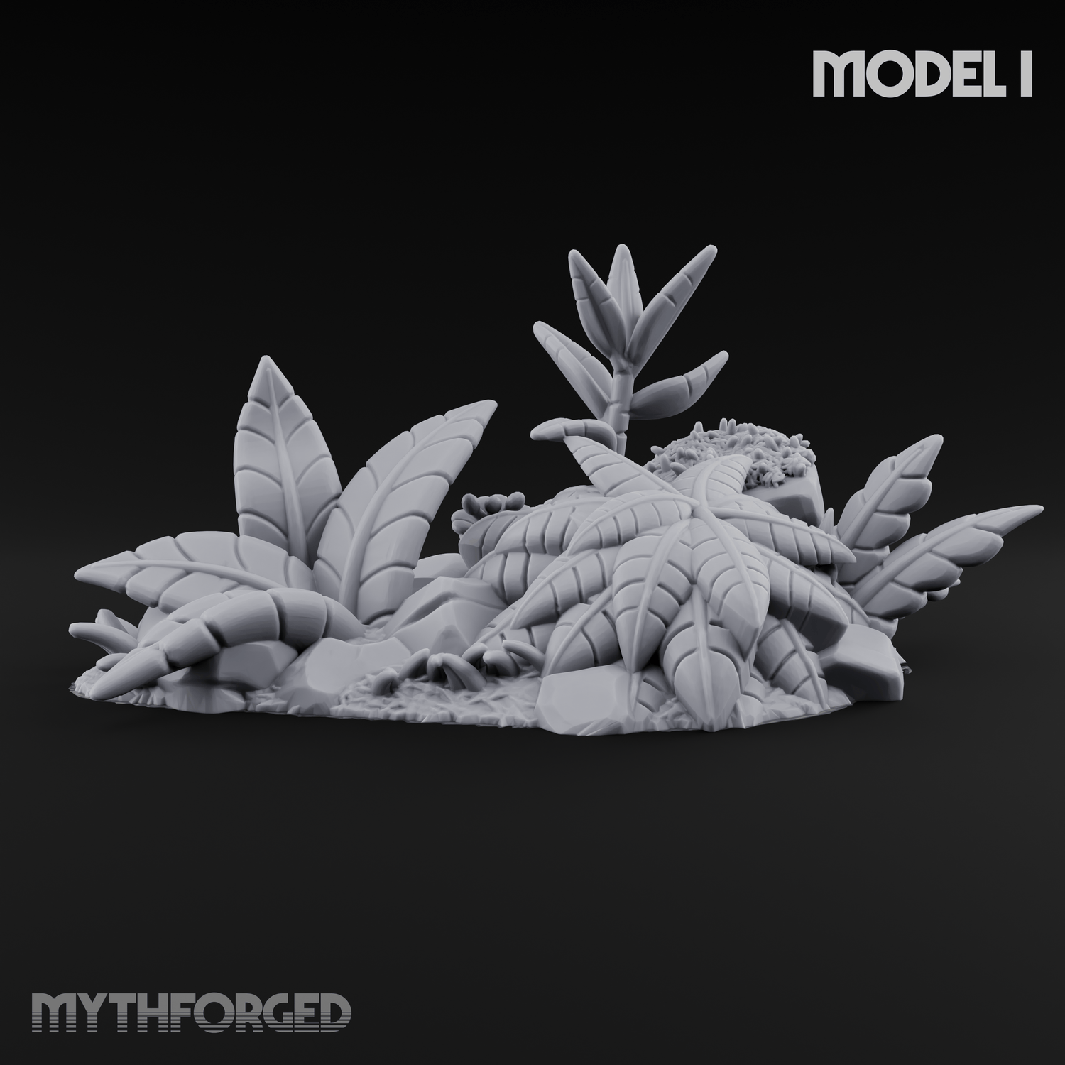 Overgrown Jungle Flora Cluster I Miniature for Dungeons and Dragons, Pathfinder or other TTRPGs