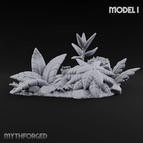 Overgrown Jungle Flora Cluster I Miniature for Dungeons and Dragons, Pathfinder or other TTRPGs