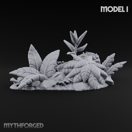 Overgrown Jungle Flora Clusters Miniature for Dungeons and Dragons, Pathfinder or other TTRPGs