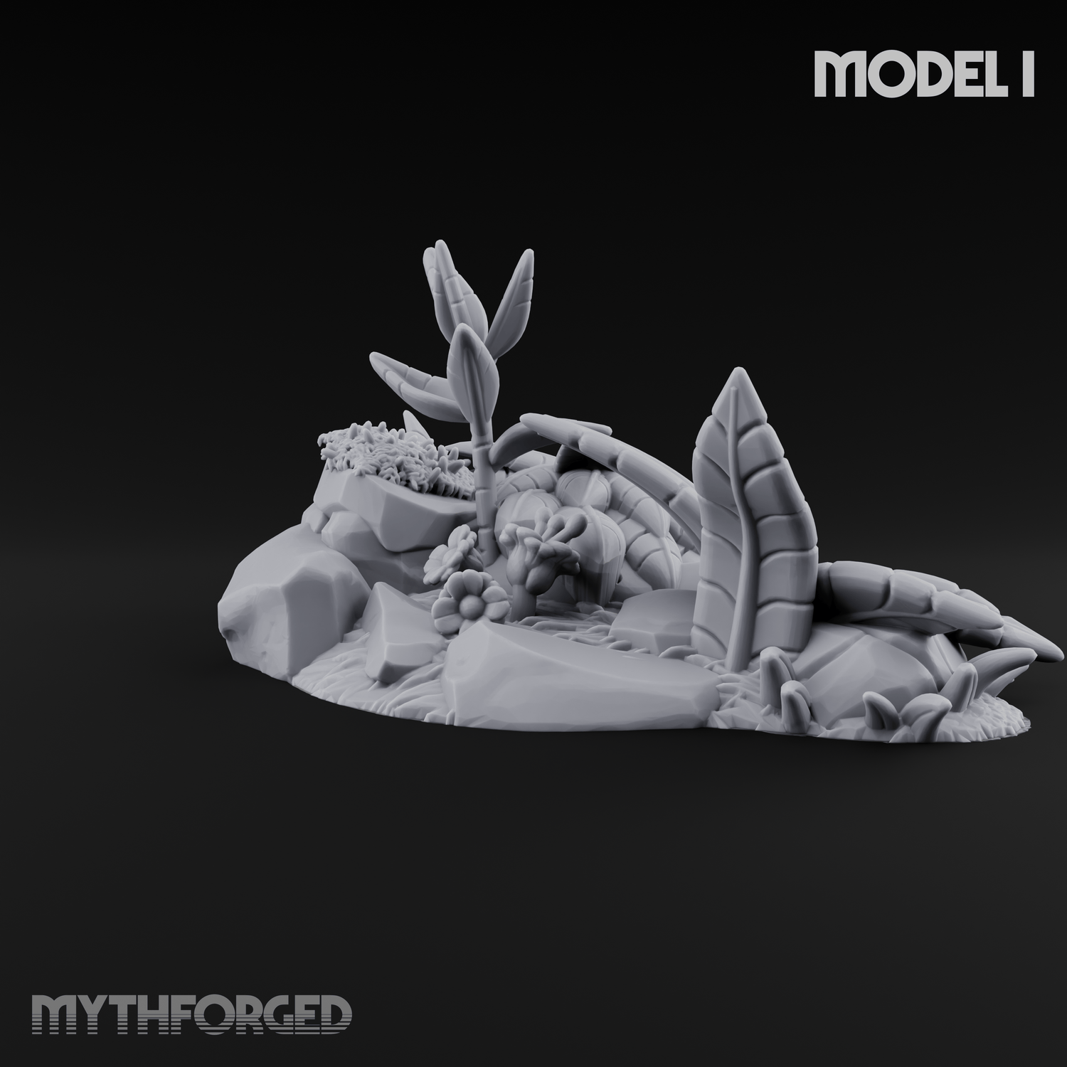Overgrown Jungle Flora Cluster I Miniature for Dungeons and Dragons, Pathfinder or other TTRPGs