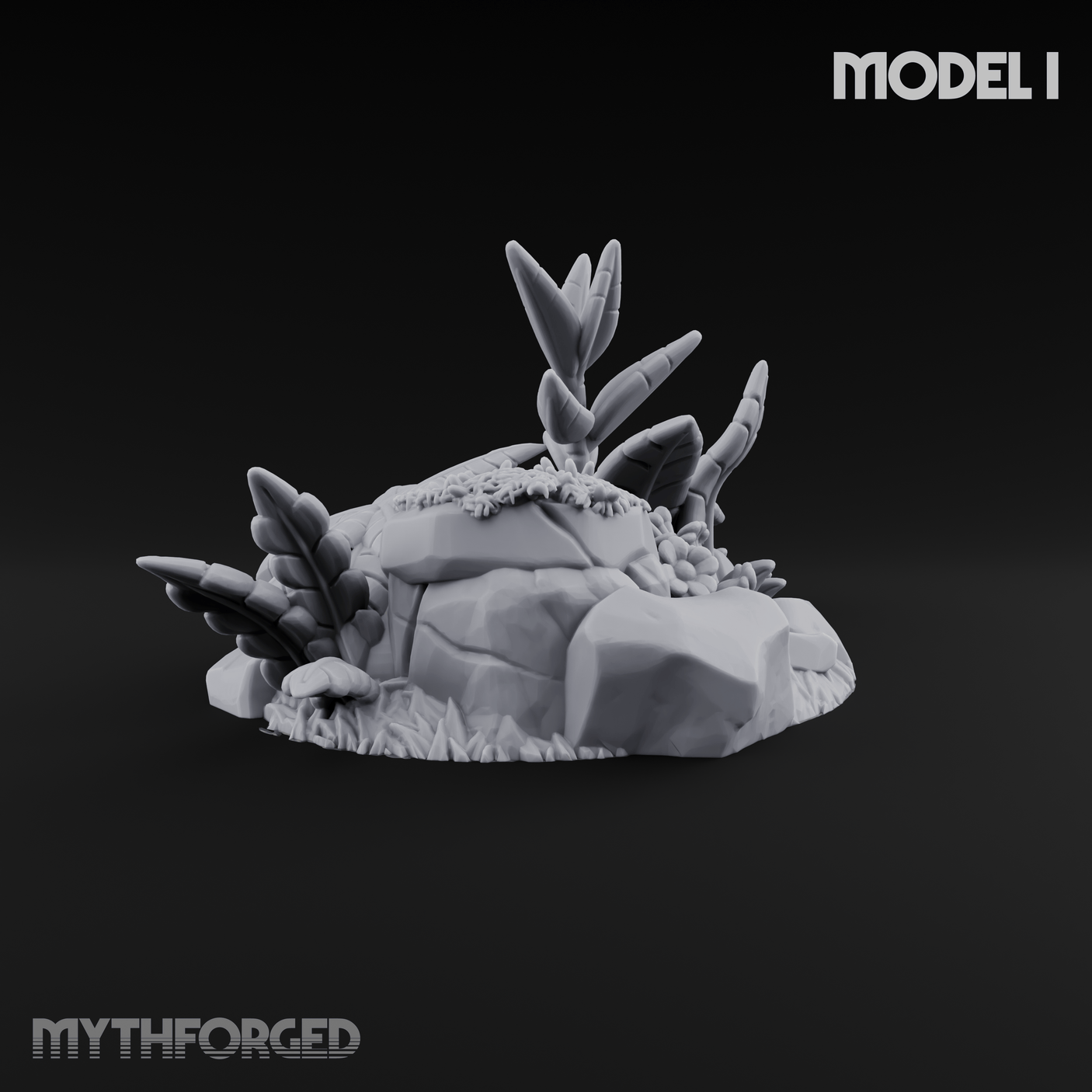 Overgrown Jungle Flora Clusters Miniature for Dungeons and Dragons, Pathfinder or other TTRPGs