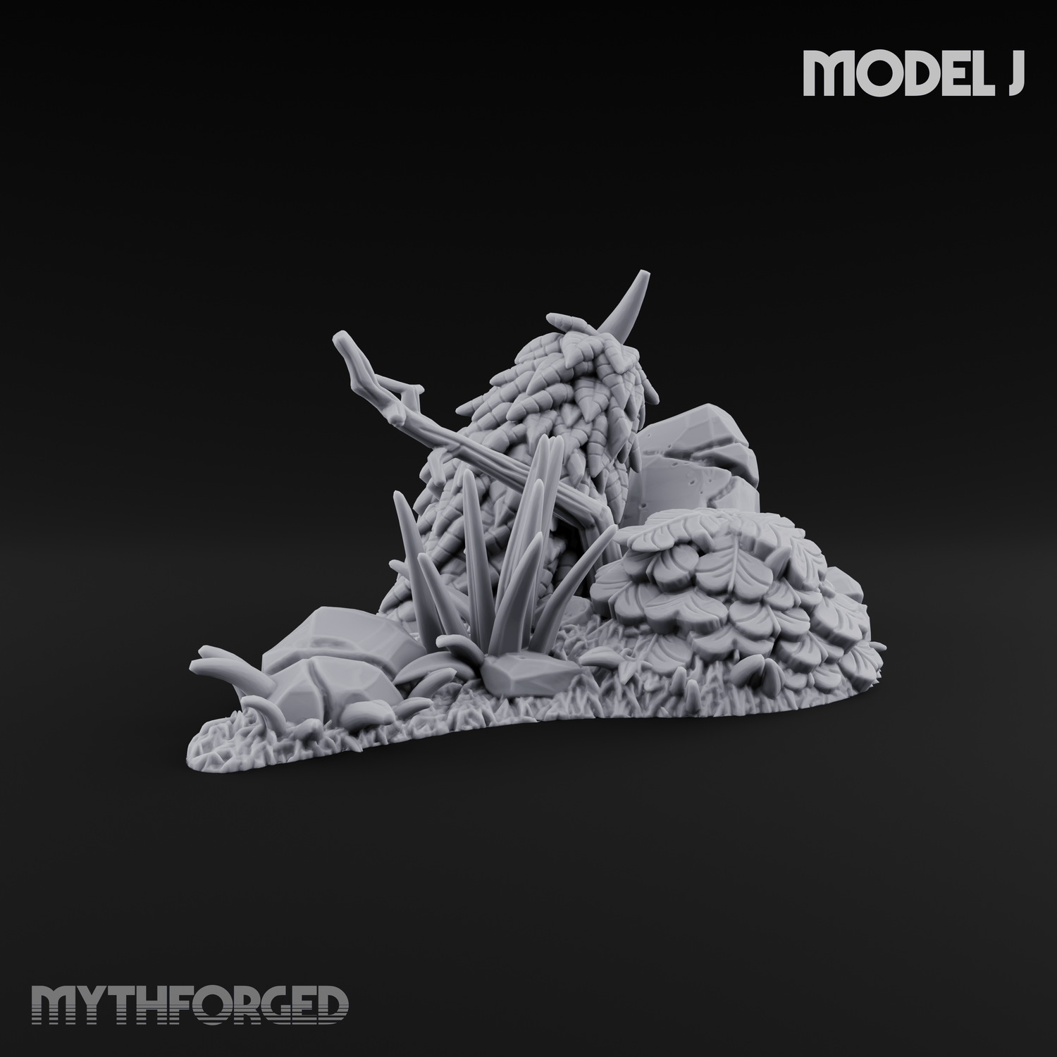 Overgrown Jungle Flora Cluster J Miniature for Dungeons and Dragons, Pathfinder or other TTRPGs
