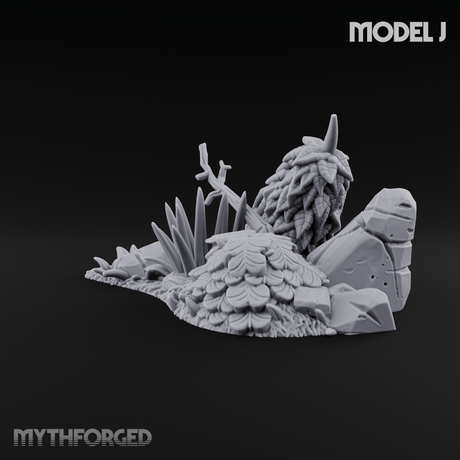 Overgrown Jungle Flora Clusters Miniature for Dungeons and Dragons, Pathfinder or other TTRPGs