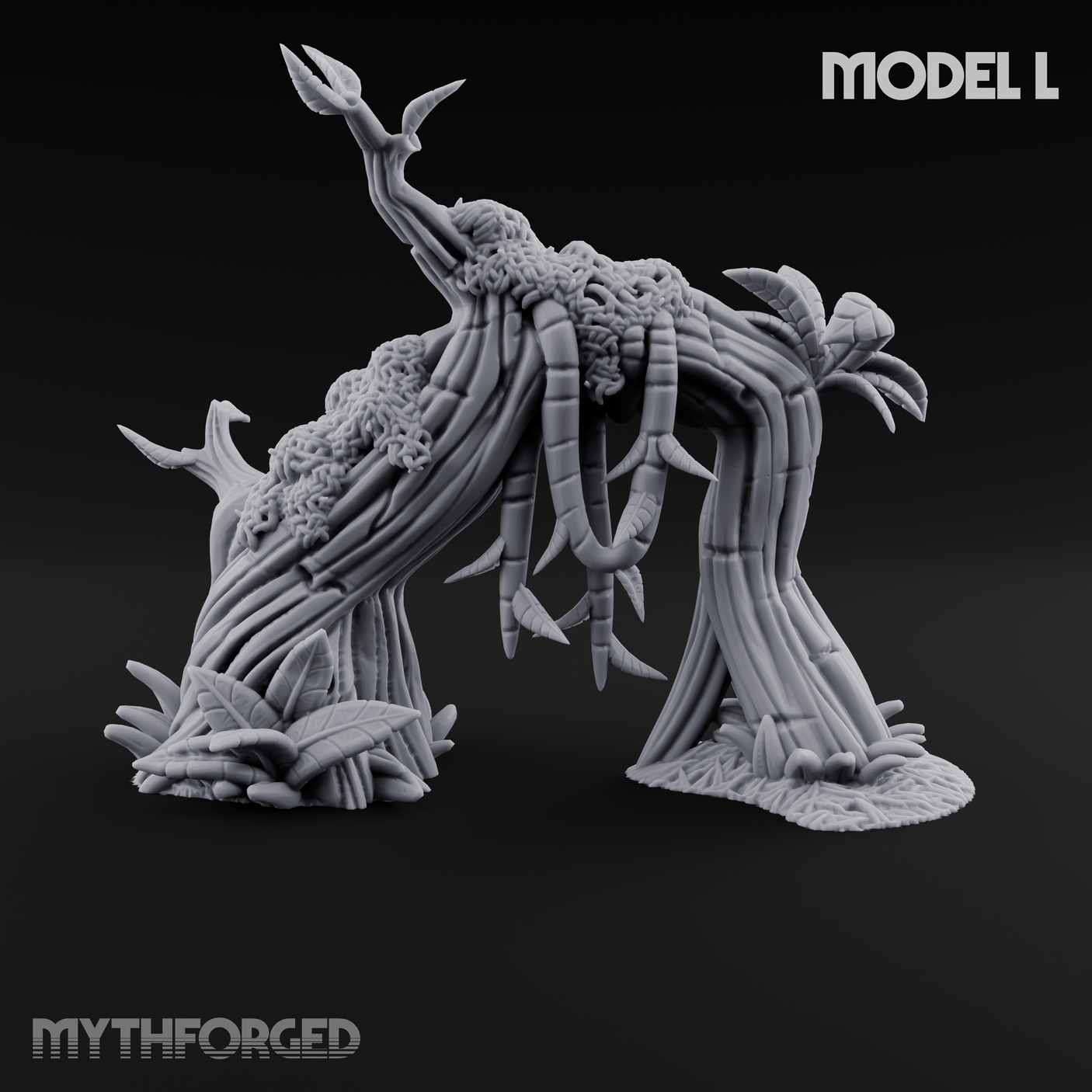Overgrown Jungle Flora Cluster L Miniature for Dungeons and Dragons, Pathfinder or other TTRPGs