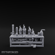Bubbling Alchemist Workbench Miniature for Dungeons and Dragons, Pathfinder or other TTRPGs