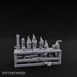 Bubbling Alchemist Workbench Miniature for Dungeons and Dragons, Pathfinder or other TTRPGs