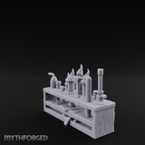 Bubbling Alchemist Workbench Miniature for Dungeons and Dragons, Pathfinder or other TTRPGs