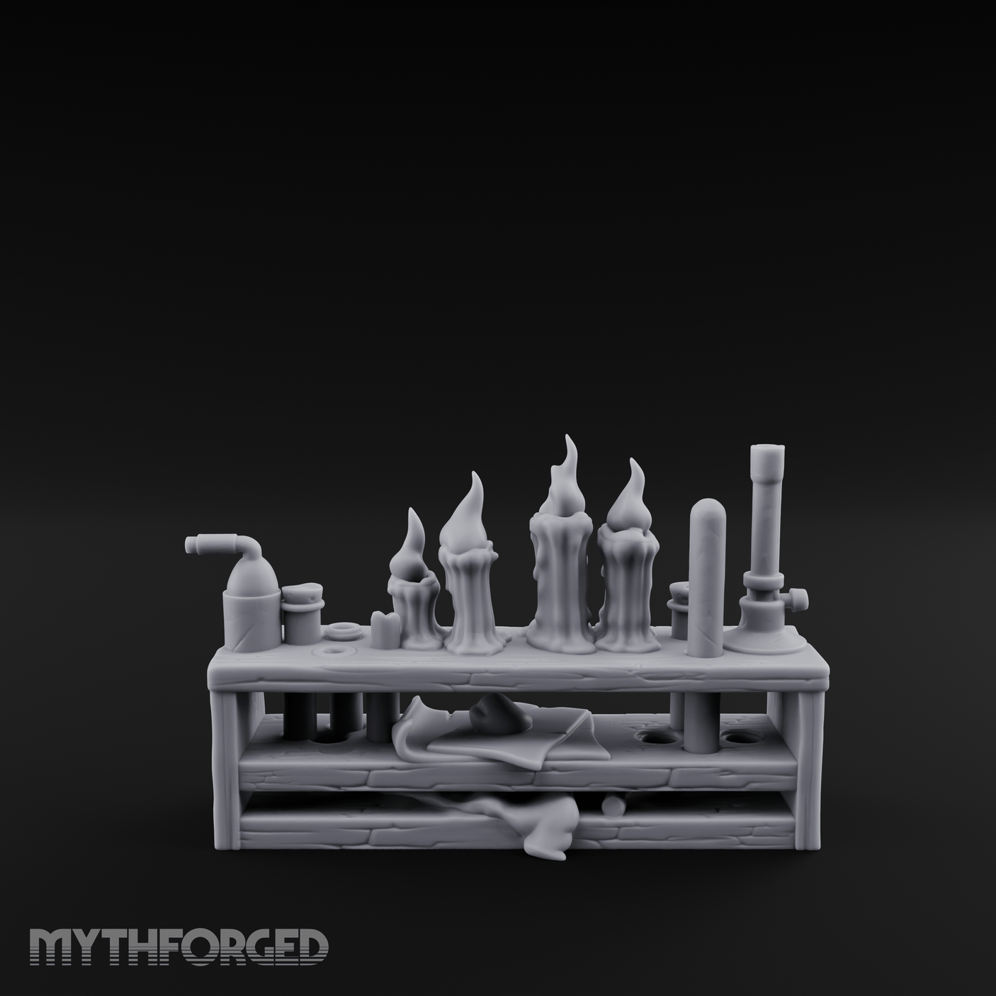Bubbling Alchemist Workbench Miniature for Dungeons and Dragons, Pathfinder or other TTRPGs