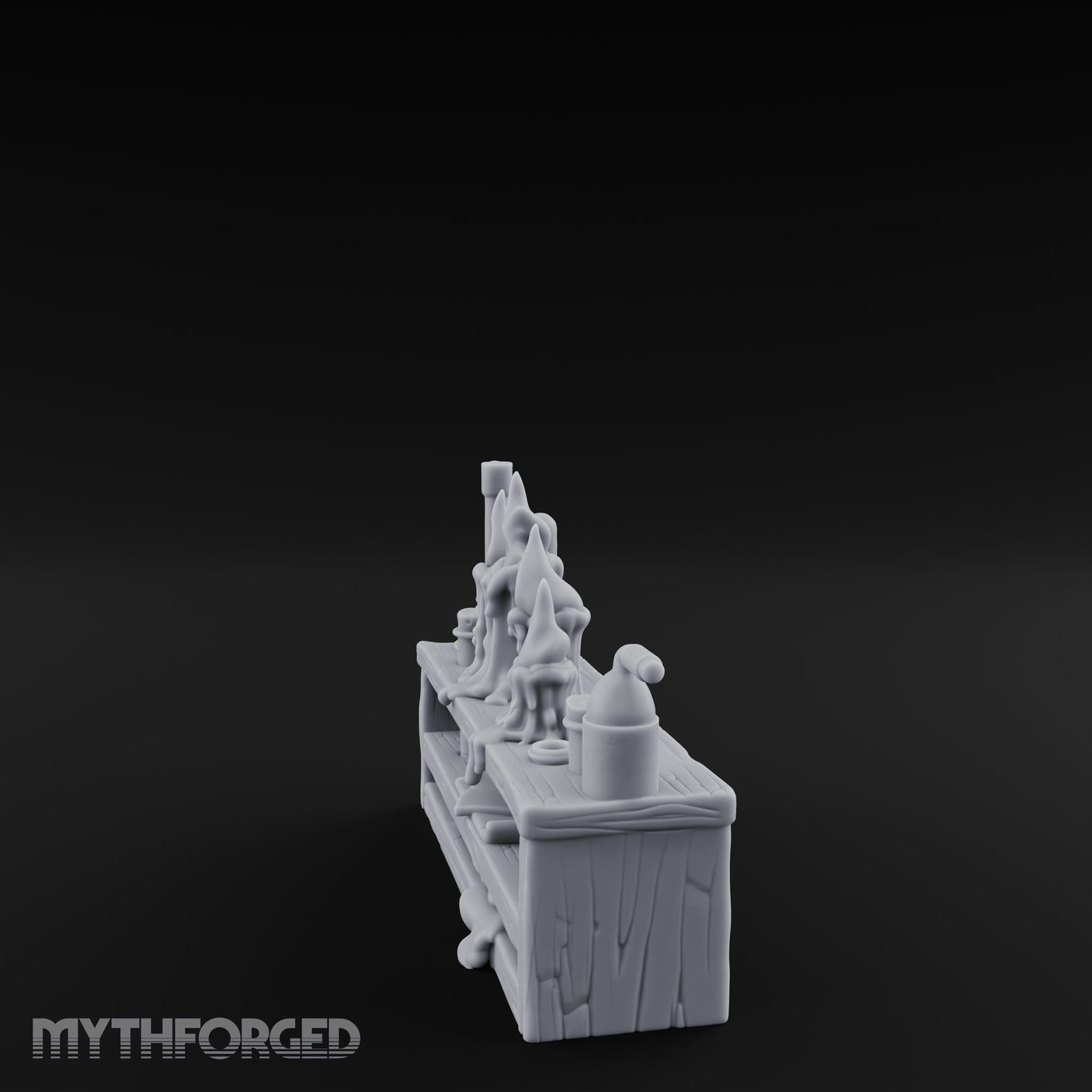 Bubbling Alchemist Workbench Miniature for Dungeons and Dragons, Pathfinder or other TTRPGs