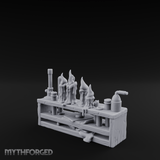 Bubbling Alchemist Workbench Miniature for Dungeons and Dragons, Pathfinder or other TTRPGs