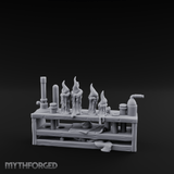 Bubbling Alchemist Workbench Miniature for Dungeons and Dragons, Pathfinder or other TTRPGs