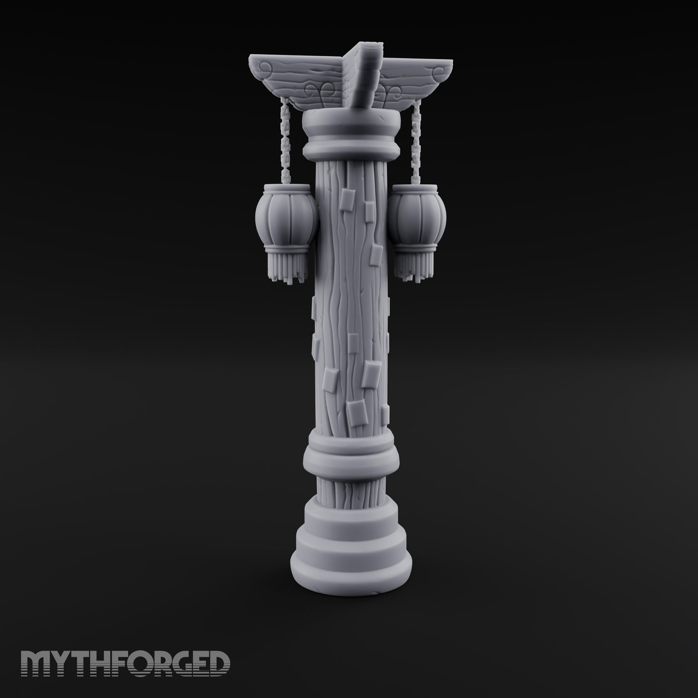 Paper-Charm Lantern Pillar Miniature for Dungeons and Dragons, Pathfinder or other TTRPGs