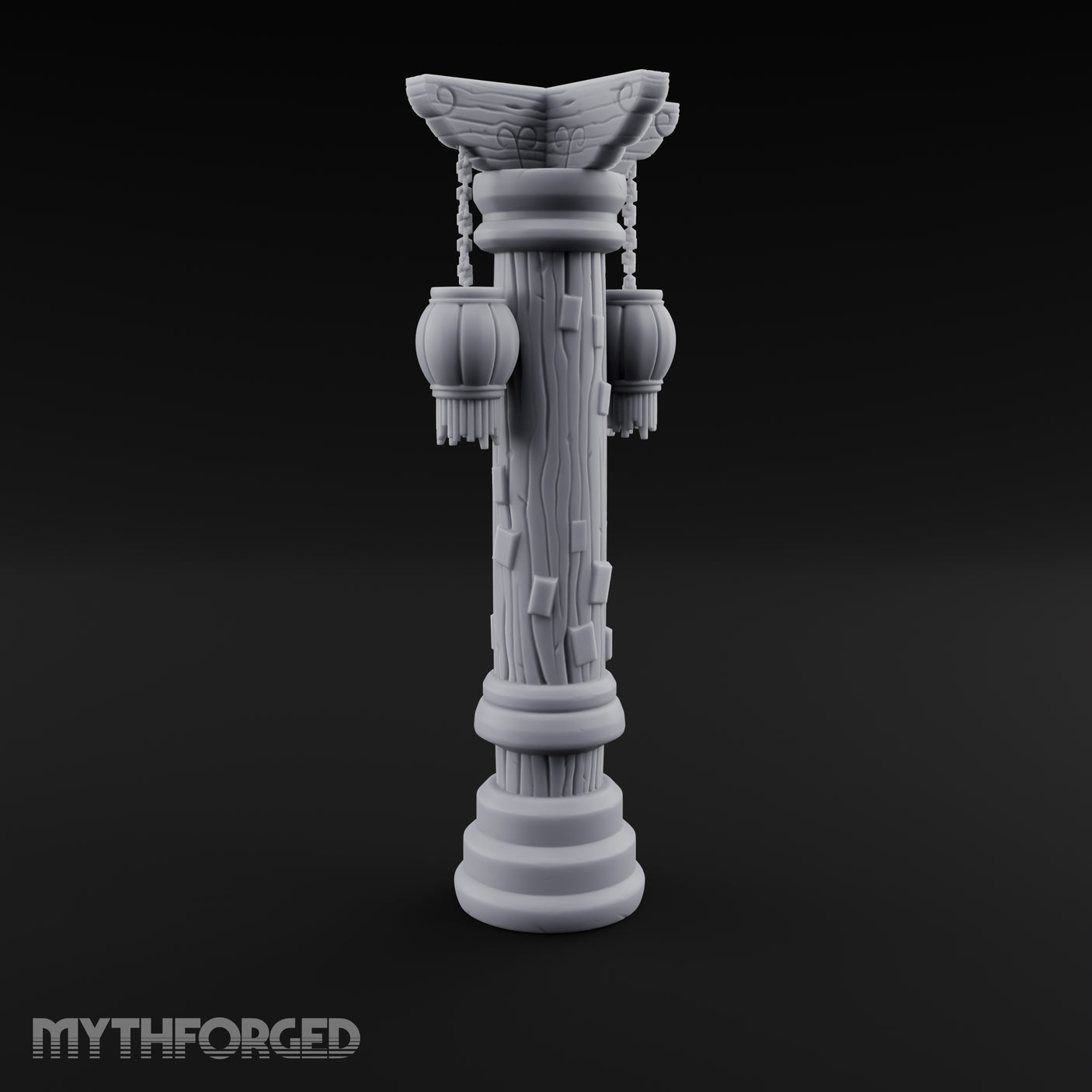 Paper-Charm Lantern Pillar Miniature for Dungeons and Dragons, Pathfinder or other TTRPGs