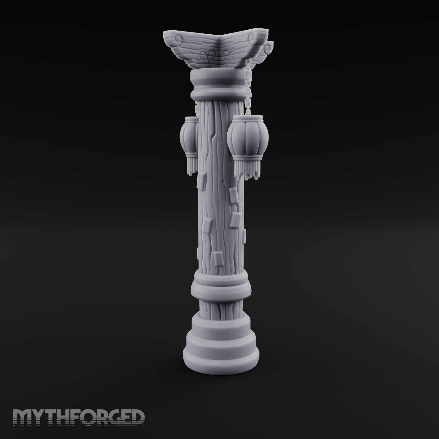 Paper-Charm Lantern Pillar Miniature for Dungeons and Dragons, Pathfinder or other TTRPGs