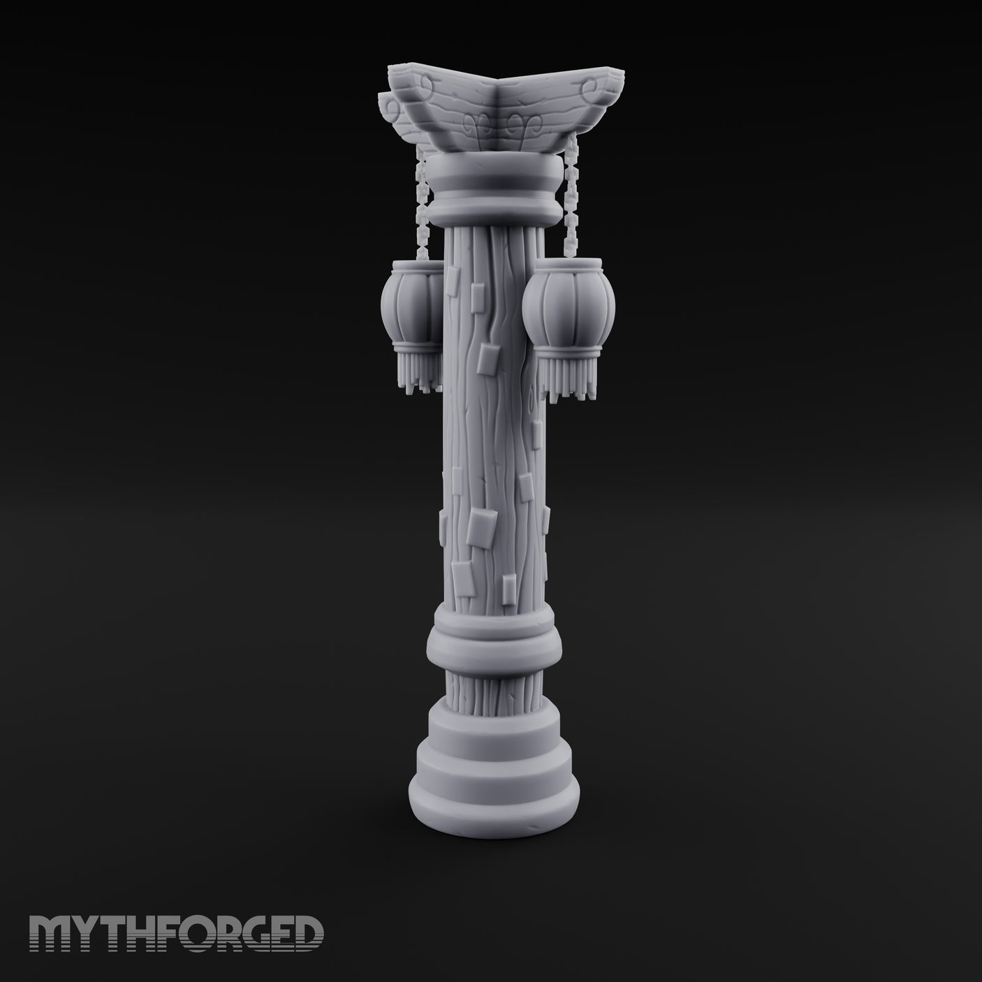 Paper-Charm Lantern Pillar Miniature for Dungeons and Dragons, Pathfinder or other TTRPGs