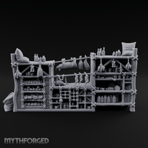 Rope-Strung Market Stall Shelves Miniature for Dungeons and Dragons, Pathfinder or other TTRPGs