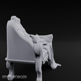 Tufted Victorian Parlor Chaise Lounge Miniature for Dungeons and Dragons, Pathfinder or other TTRPGs
