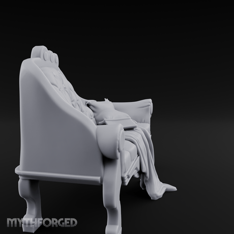 Tufted Victorian Parlor Chaise Lounge Miniature for Dungeons and Dragons, Pathfinder or other TTRPGs