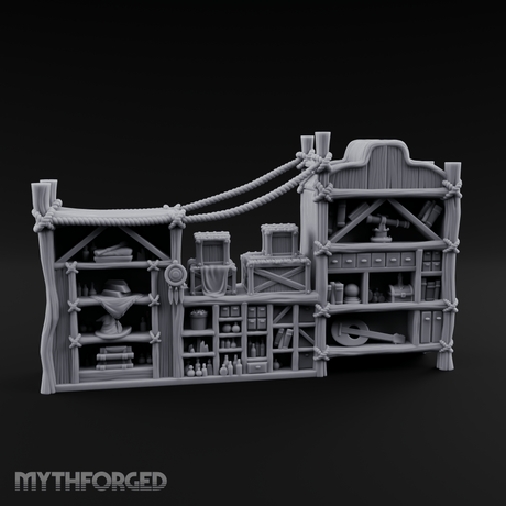 Well-Stocked Merchant's General Store Shelves Miniature for Dungeons and Dragons, Pathfinder or other TTRPGs