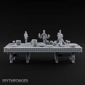 Ornamental Banquet Tableware Display Miniature for Dungeons and Dragons, Pathfinder or other TTRPGs