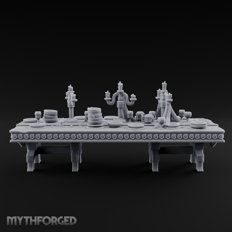 Ornamental Banquet Tableware Display Miniature for Dungeons and Dragons, Pathfinder or other TTRPGs
