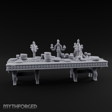 Ornamental Banquet Tableware Display Miniature for Dungeons and Dragons, Pathfinder or other TTRPGs