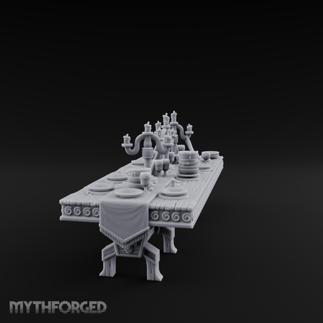 Ornamental Banquet Tableware Display Miniature for Dungeons and Dragons, Pathfinder or other TTRPGs