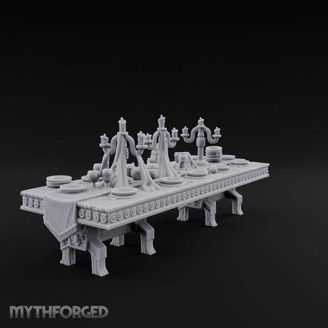 Ornamental Banquet Tableware Display Miniature for Dungeons and Dragons, Pathfinder or other TTRPGs