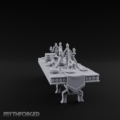 Ornamental Banquet Tableware Display Miniature for Dungeons and Dragons, Pathfinder or other TTRPGs