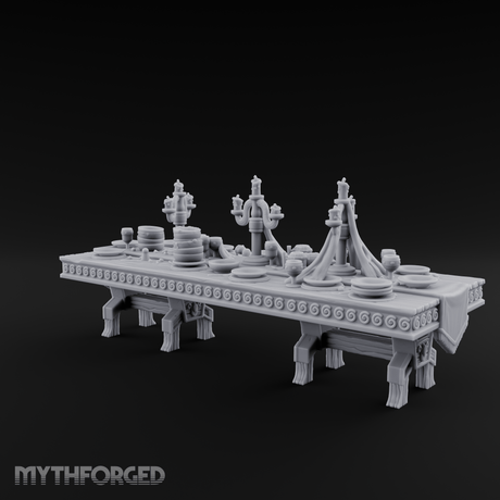 Ornamental Banquet Tableware Display Miniature for Dungeons and Dragons, Pathfinder or other TTRPGs