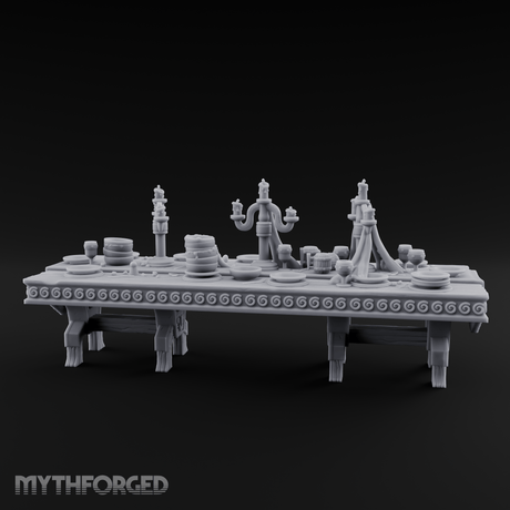Ornamental Banquet Tableware Display Miniature for Dungeons and Dragons, Pathfinder or other TTRPGs